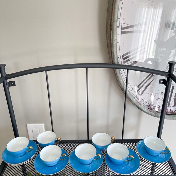 7 Vintage NORITAKE hand painted Cups and Saucers - Picture 2 of 6